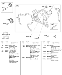 Gear Housing, Governor Gear Diagram and Parts List for 580447-0315-XX  Briggs and Stratton Engine